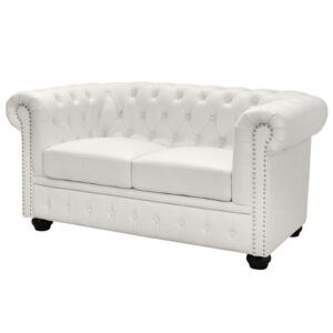 ΚΑΝΑΠΕΣ 2ΘΕΣΙΟΣ T.CHESTERFIELD HM3010.02 ΤΕΧΝΟΔΕΡΜΑ ΛΕΥΚΟ ΜΑΤ 1