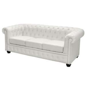 ΚΑΝΑΠΕΣ 3ΘΕΣΙΟΣ T.CHESTERFIELD HM3009.02 ΤΕΧΝΟΔΕΡΜΑ ΛΕΥΚΟ ΜΑΤ 1