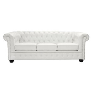 ΚΑΝΑΠΕΣ 3ΘΕΣΙΟΣ T.CHESTERFIELD HM3009.02 ΤΕΧΝΟΔΕΡΜΑ ΛΕΥΚΟ ΜΑΤ 2