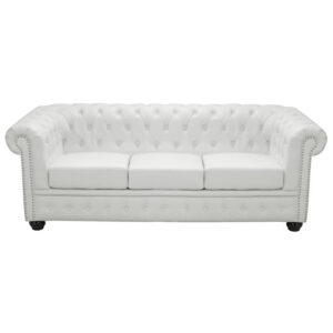 ΚΑΝΑΠΕΣ 3ΘΕΣΙΟΣ T.CHESTERFIELD HM3009.02 ΤΕΧΝΟΔΕΡΜΑ ΛΕΥΚΟ ΜΑΤ 3