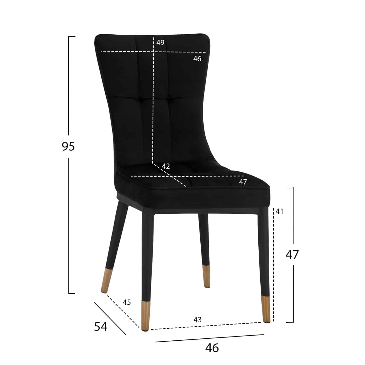 ΚΑΡΕΚΛΑ SAMMY ΜΕ ΜΑΥΡΟ ΒΕΛΟΥΔΟ ΜΑΥΡΟ ΜΕΤΑΛΛΙΚΟ ΣΚΕΛΕΤΟ HM8722.04 46x54x95Υ εκ 1