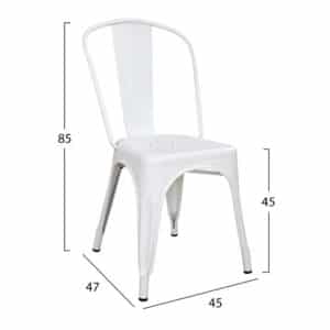 ΚΑΡΕΚΛΑ ΜΕΤΑΛΛΙΚΗ HM0018.21 MELITA ΣΕ MILK WHITE 45x47x85Υ εκ 1