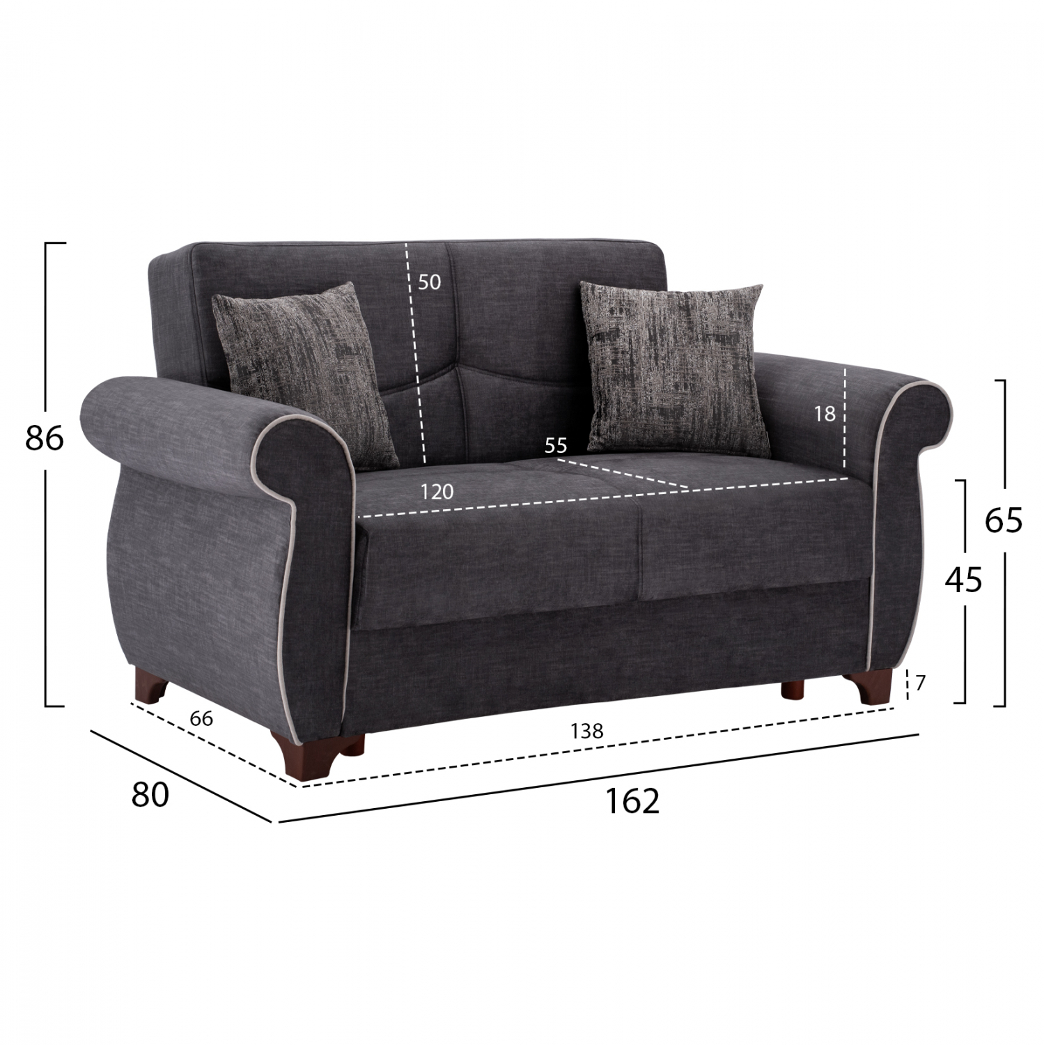 ΣΕΤ ΣΑΛΟΝΙΟΥ 2ΤΜΧ 2ΘΕΣΙΟΣ 3ΘΕΣΙΟΣ ΚΑΝΑΠΕΣ MILAS HM3068.11 ΓΚΡΙ 1