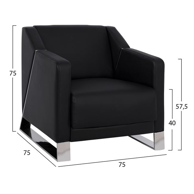 ΣΕΤ ΣΑΛΟΝΙΟΥ 3ΤΜΧ ΚΙΖΖΥ ΜΕ ΜΑΥΡΟ PU HM10331.01 1