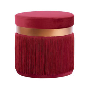 ΣΚΑΜΠΟ CALI HM8496.06 ΑΠΟ ΒΕΛΟΥΔΟ ΚΟΚΚΙΝΟΥ ΒΟΥΡΓΟΥΝΔΙΑΣ ΜΕ ΧΡΥΣΟ ΔΑΧΤΥΛΙΔΙ Φ40x40 εκ.