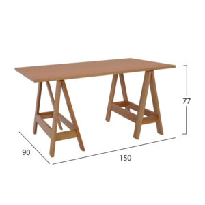 ΤΡΑΠΕΖΙ ΓΡΑΦΕΙΟ ΚΑΒΑΛΕΤΟ 90x150 ΦΥΣΙΚΟ ΜΕ ΞΥΛΙΝΑ ΠΟΔΙΑ HM2060.02 1