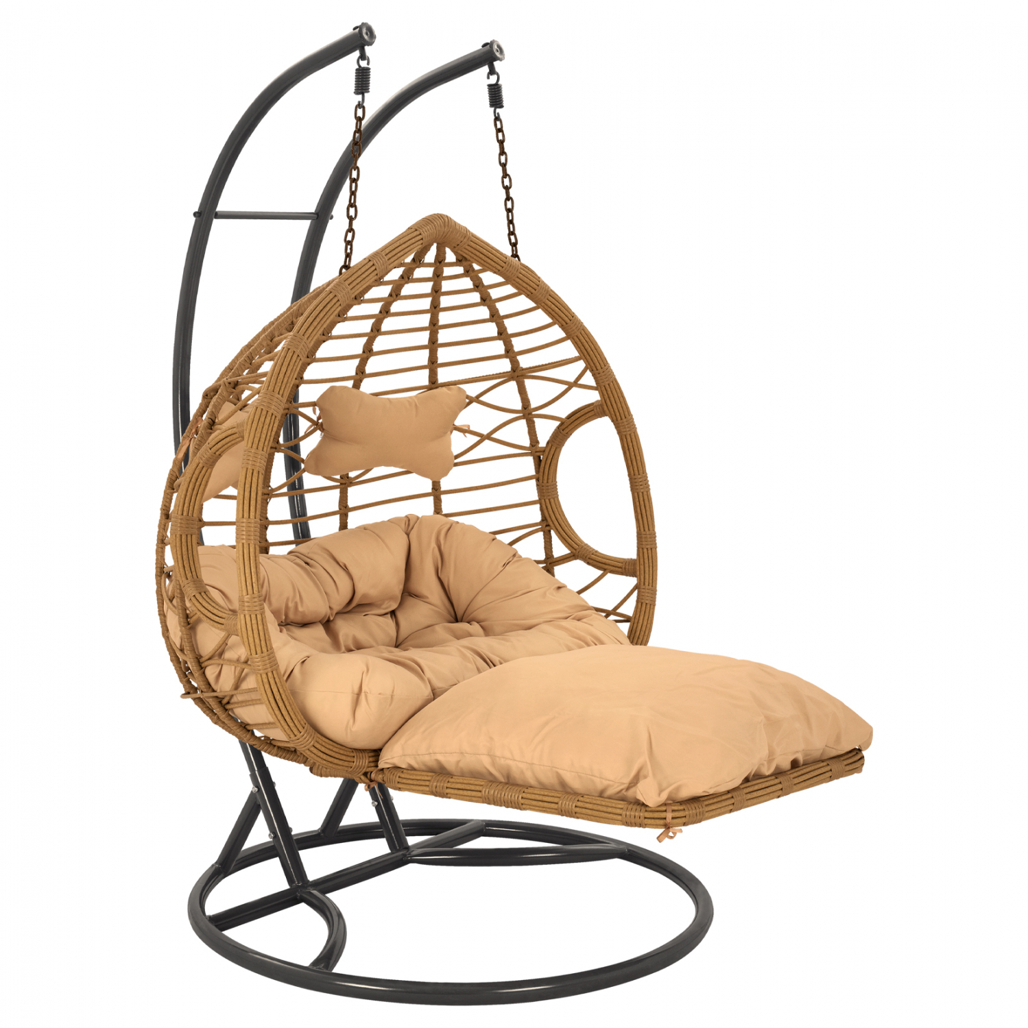 ΔΙΠΛΗ ΚΡΕΜΑΣΤΗ ΠΟΛΥΘΡΟΝΑ ΦΩΛΙΑ ΜΠΕΖ ΜΕ ΜΑΞΙΛΑΡΙ HM5754.01 Φ120x200Υ εκ.