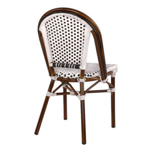 ΚΑΡΕΚΛΑ BISTRO ΑΛΟΥΜΙΝΙΟΥ BAMBOO LOOK ΜΕ ΛΕΥΚΟ ΜΑΥΡΟ RATTAN HM5566.01 45x54x90Υεκ 4