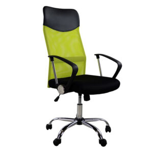 ΚΑΡΕΚΛΑ ΓΡΑΦΕΙΟΥ CABLE HM1000.03 ΜΑΥΡΟ ΠΡΑΣΙΝΟ MESH ΠΟΔΙ ΧΡΩΜΙΟΥ 61x58x118Y εκ.