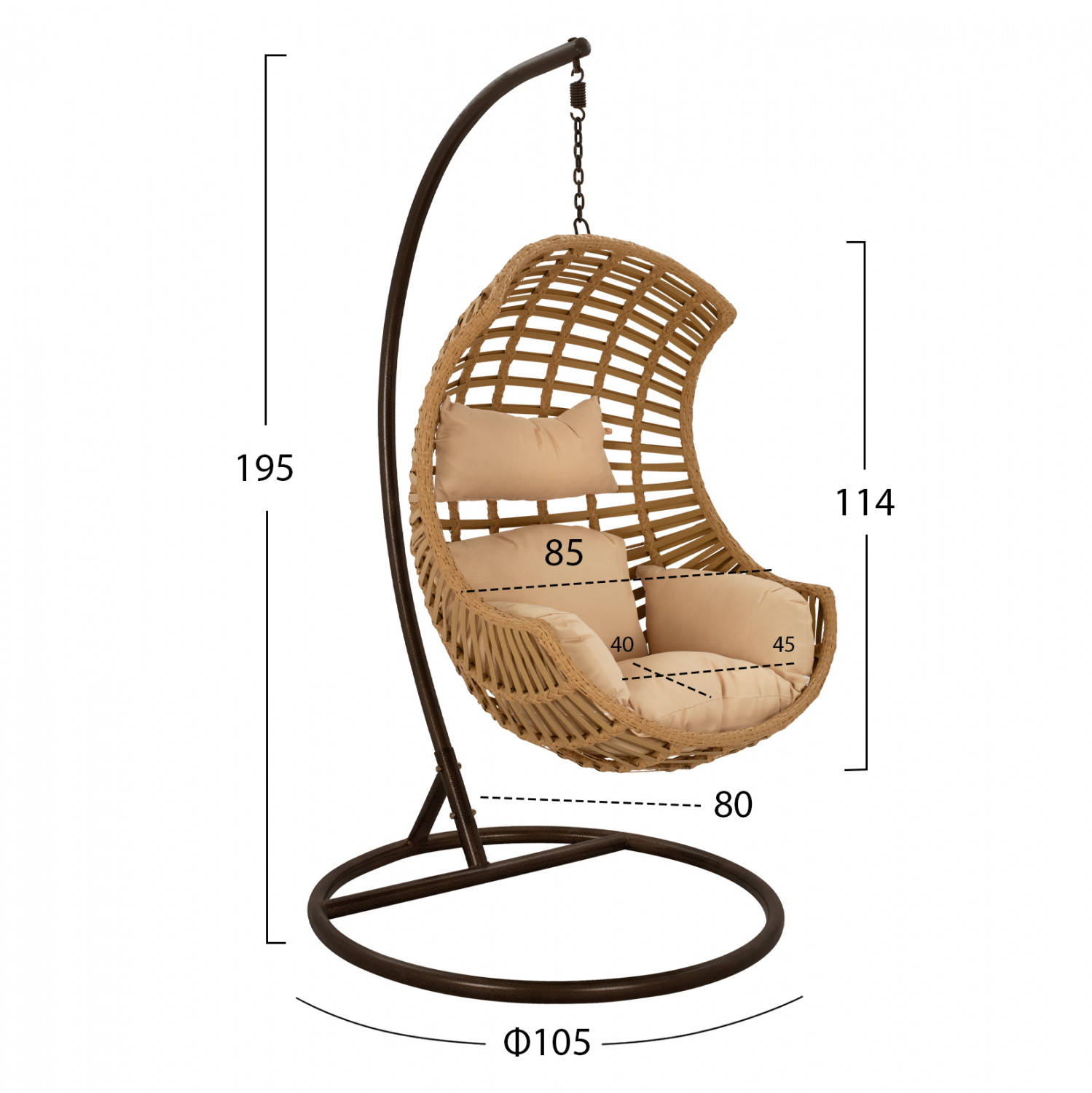 ΚΡΕΜΑΣΤΗ ΠΟΛΥΘΡΟΝΑ ΦΩΛΙΑ ΚΑΦΕ ΜΠΕΖ ΜΕ ΜΑΞΙΛΑΡΙ HM5753.01 Φ105x195 εκ 1