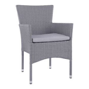 ΠΟΛΥΘΡΟΝΑ ΜΕΤΑΛΛΙΚΗ NISHA ΜΕ ΜΑΞΙΛΑΡΙ & WICKER ΓΚΡΙ HM5684.01 58x60x87 εκ.