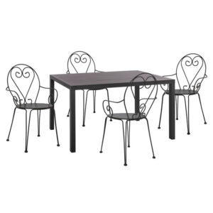 ΣΕΤ 5ΤΜΧ ΜΕ ΤΡΑΠΕΖΙ ΑΛΟΥΜΙΝΙΟΥ 140Χ80Χ75