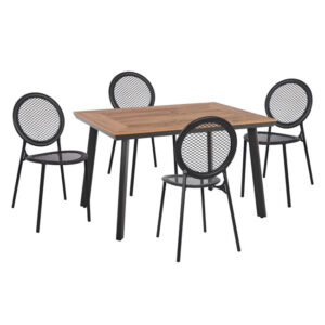 ΣΕΤ 5ΤΜΧ ΜΕ ΤΡΑΠΕΖΙ ΑΛΟΥΜΙΝΙΟΥ POLYWOOD 120Χ80Χ72