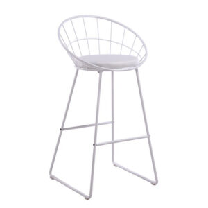 ΣΚΑΜΠΟ MASON ΜΕΣΑΙΟΥ ΥΨΟΥΣ ΜΕΤΑΛΛΙΚΟ ΛΕΥΚΟ ΜΕ PU ΛΕΥΚΟ ΚΑΘΙΣΜΑ HM8558.02 54x48x87 εκ.