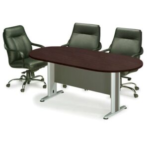 ΣΥΝΕΔΡΙΟΥ Τραπέζι Οβάλ Απόχρωση Γκρι - Wenge