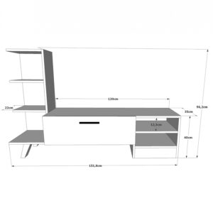 ΕΠΙΠΛΟ ΤΗΛΕΟΡΑΣΗΣ ADISON HM2250 ΛΕΥΚΟ SONAMA 150x36x96Υ εκ 3