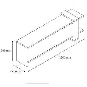 ΕΠΙΠΛΟ ΤΗΛΕΟΡΑΣΗΣ ΚΑΡΥΔΙ ΛΕΥΚΟ HM8900.01 120x25x368 εκ 2