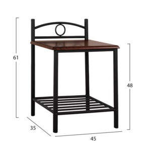 ΚΟΜΟΔΙΝΟ SUZIE HM387 ΑΠΟ ΜΕΤΑΛΛΟ ΚΑΙ ΞΥΛΟ 45x35x48 61 εκ 1