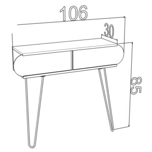 ΚΟΝΣΟΛΑ ΑΠΟ ΜΕΛΑΜΙΝΗ SILLIA HM9182.01 ΚΑΡΥΔΙ ΕΚΡΟΥ 106x30x85Y εκ 1