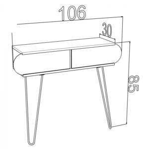 ΚΟΝΣΟΛΑ ΑΠΟ ΜΕΛΑΜΙΝΗ SILLIA HM9182.02 ΛΕΥΚΟ ΕΚΡΟΥ 106x30x85Y εκ 1