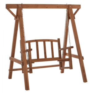 ΚΟΥΝΙΑ ΞΥΛΙΝΗ WHITNEY 2ΘΕΣΙΑ ΣΕ ΧΡΩΜΑ ΚΑΡΥΔΙ HM5763 175x110x165 εκ.