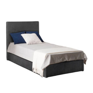 ΚΡΕΒΑΤΙ ALLIE 90x190 εκ. ΜΕ ΥΦΑΣΜΑ DARK GREY ΜΕ ΑΠΟΘΗΚΕΥΤΙΚΟ ΧΩΡΟ HM566