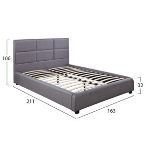 ΚΡΕΒΑΤΙ BRILEY 150x200 εκ. ΜΕ ΥΦΑΣΜΑ DARK GREY HM555.05 1