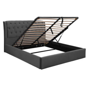 ΚΡΕΒΑΤΙ ODALYS ΥΦΑΣΜΑ ΓΚΡΙ ΚΑΙ ΑΠΟΘΗΚΕΥΤΙΚΟ ΧΩΡΟ HM564.05 160x200 εκ.