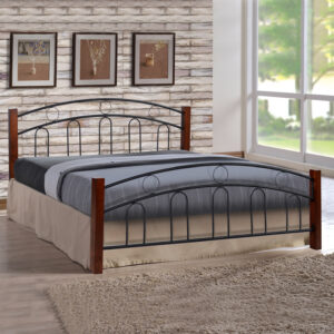 ΚΡΕΒΑΤΙ ΜΕΤΑΛΛΟ ΞΥΛΟ REVEN 150x200 εκ. ΔΙΠΛΟ HM366