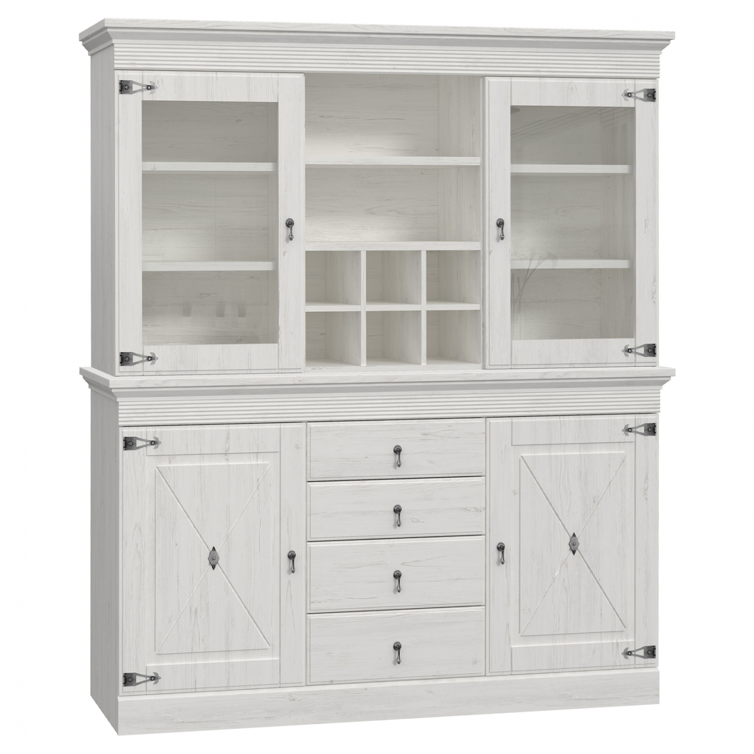 ΜΠΟΥΦΕΣ ΜΕ ΒΙΤΡΙΝΑ ΜΕΛΑΜΙΝΗΣ LANCE ΛΕΥΚΟ ANTIQUE HM11498 171