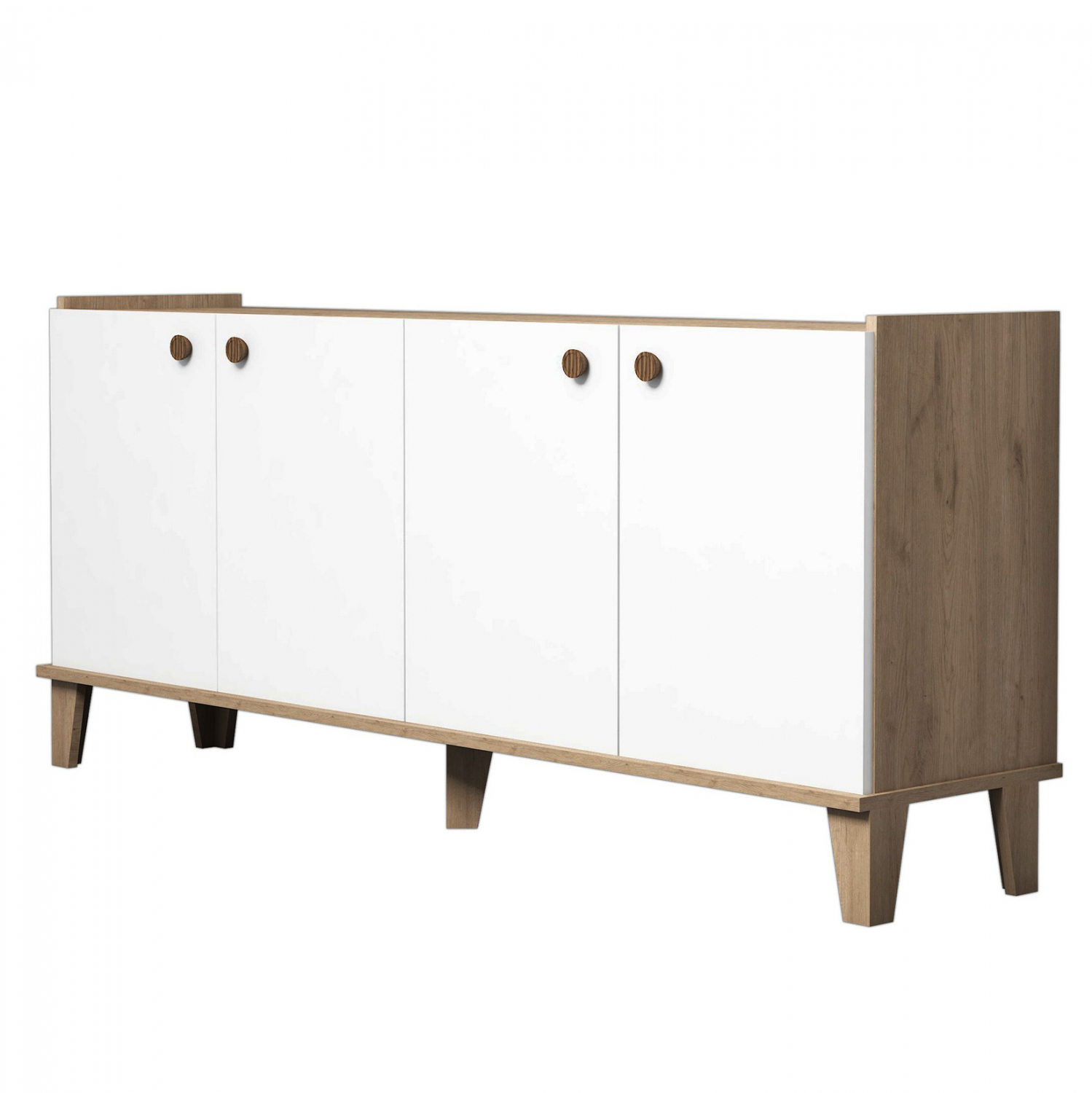 ΜΠΟΥΦΕΣ ΜΕΛΑΜΙΝΗΣ HM9044.01 ΛΕΥΚΟ NATURAL WOOD 180x41x77