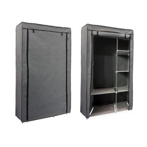 ΝΤΟΥΛΑΠΑ ΥΦΑΣΜΑΤΙΝΗ 105Χ45Χ158 εκ. HM246.01 ΓΚΡΙ ΜΕ 4 ΡΑΦΙΑ