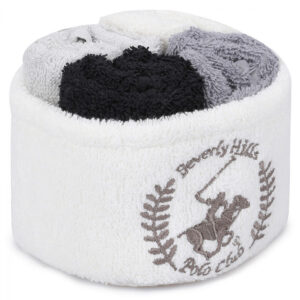 ΠΕΤΣΕΤΕΣ ΛΑΒΕΤΑ 4ΤΜΧ BEVERLY HILLS POLO CLUB HM12124.02 ΜΑΥΡΟ ΓΚΡΙ ΛΕΥΚΟ 30x30 εκ. 355BHP0236