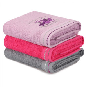 ΠΕΤΣΕΤΕΣ ΠΡΟΣΩΠΟΥ 3ΤΜΧ BEVERLY HILLS POLO CLUB HM12108 ΛΙΛΑ ΦΟΥΞΙΑ ΓΚΡΙ 50x90 εκ. 355BHP2292