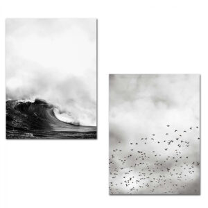 ΠΙΝΑΚΑΣ ΔΙΠΤΥΧΟ MDF BLACK & WHITE NATURE HM7203.01 60x40x2