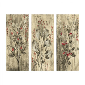 ΠΙΝΑΚΑΣ ΤΡΙΠΤΥΧΟ MDF RED FLOWERS AND BERRIES HM7204.01 60x50x0
