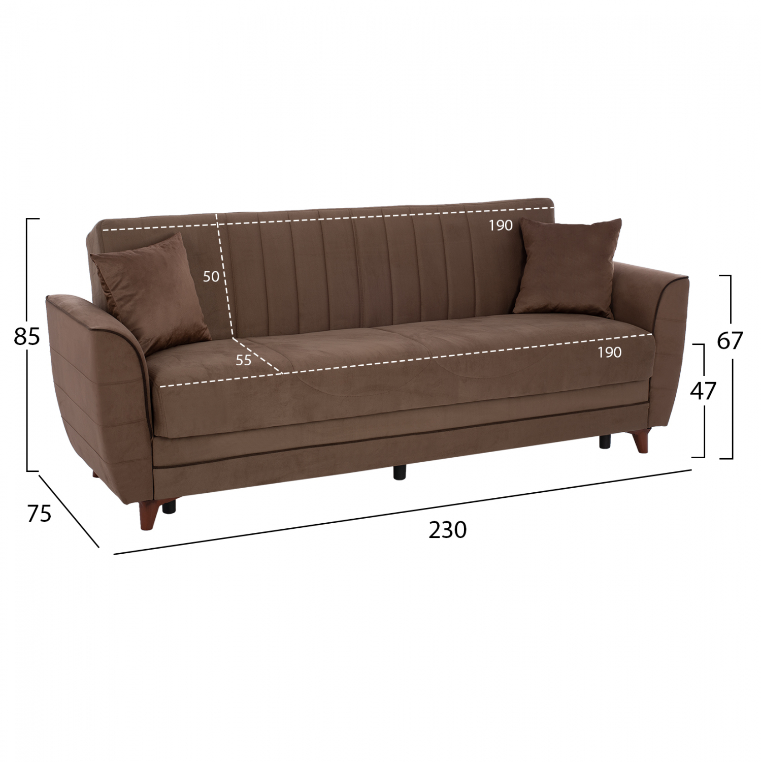 ΣΕΤ 2 ΤΜΧ ΚΑΝΑΠΕΣ 3ΘΕΣΙΟΣ ΚΑΙ 2ΘΕΣΙΟΣ MAYE ΣΚΟΥΡΟ ΚΑΦΕ HM11591 1