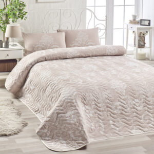 ΣΕΤ ΚΟΥΒΕΡΛΙ KΑΙ 2 ΜΑΞΙΛΑΡΟΘΗΚΕΣ ΔΙΠΛΟ 200x220 εκ. HM12070 ΜΠΕΖ ΛΕΥΚΟ 162ELR9433