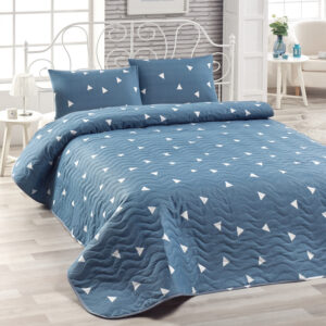 ΣΕΤ ΚΟΥΒΕΡΛΙ KΑΙ 2 ΜΑΞΙΛΑΡΟΘΗΚΕΣ ΔΙΠΛΟ 200x220 εκ. HM12071 ΜΠΛΕ ΛΕΥΚΟ 162ELR9438