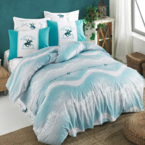 ΣΕΤ ΠΑΠΛΩΜΑΤΟΘΗΚΗ ΣΕΝΤΟΝΙ 1 ΜΑΞΙΛΑΡΟΘΗΚΗ ΜΟΝΑ BEVERLY HILLS POLO CLUB HM12035 ΤΙΡΚΟΥΑΖ ΛΕΥΚΟ 160x240 εκ. 176BHP2128