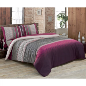 ΣΕΤ ΠΑΠΛΩΜΑΤΟΘΗΚΗ ΣΕΝΤΟΝΙ 2 ΜΑΞΙΛΑΡΟΘΗΚΕΣ ΥΠΕΡΔΙΠΛΑ HM12061 ΦΟΥΞΙΑ ΛΕΥΚΟ 220x240 εκ. 121VCT2413