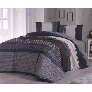 ΣΕΤ ΠΑΠΛΩΜΑΤΟΘΗΚΗ ΣΕΝΤΟΝΙ 2 ΜΑΞΙΛΑΡΟΘΗΚΕΣ ΥΠΕΡΔΙΠΛΑ HM12066 ΜΑΥΡΟ ΜΠΛΕ 220x240 εκ. 121VCT2630