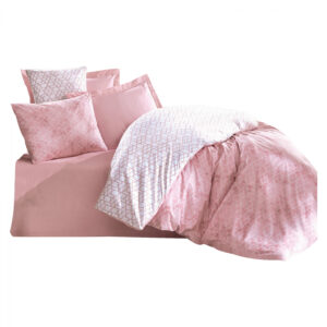 ΣΕΤ ΠΑΠΛΩΜΑΤΟΘΗΚΗ ΣΕΝΤΟΝΙ 2 ΜΑΞΙΛΑΡΟΘΗΚΕΣ ΥΠΕΡΔΙΠΛΑ HM12074 ΡΟΖ ΛΕΥΚΟ 240x260 εκ. HM12073 129CTN2617