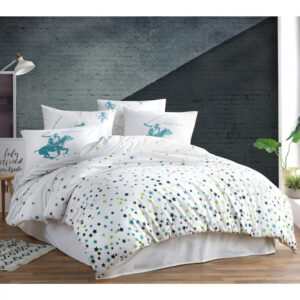 ΣΕΤ ΠΑΠΛΩΜΑΤΟΘΗΚΗ ΣΕΝΤΟΝΙ 2 ΜΑΞΙΛΑΡΟΘΗΚΕΣ ΥΠΕΡΔΙΠΛΑ POLO BEVERLY HILLS CLUB HM12021 ΛΕΥΚΟ ΠΡΑΣΙΝΟ 240x260 εκ. 176BHP2244