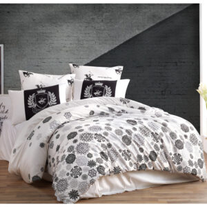 ΣΕΤ ΠΑΠΛΩΜΑΤΟΘΗΚΗ ΣΕΝΤΟΝΙ 2 ΜΑΞΙΛΑΡΟΘΗΚΕΣ ΥΠΕΡΔΙΠΛΑ POLO BH CLUB HM12028 ΛΕΥΚΟ ΜΑΥΡΟ 240x260 εκ.