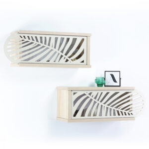 ΣΕΤ ΡΑΦΙΑ ΤΟΙΧΟΥ 2ΤΜΧ ΜΕΛΑΜΙΝΗΣ SILLIA HM9192.02 SONAMA ΕΚΡΟΥ 55x20x22Y εκ.