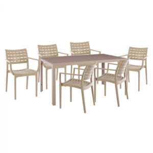 ΣΕΤ ΤΡΑΠΕΖΑΡΙΑ 7ΤΜΧ ΤΡΑΠΕΖΙ ΚΑΠΟΥΤΣΙΝΟ 150Χ90 & ΠΟΛΥΘΡΟΝΑ ΠΟΛΥΠΡΟΠ. ΜΠΕΖ HM11504