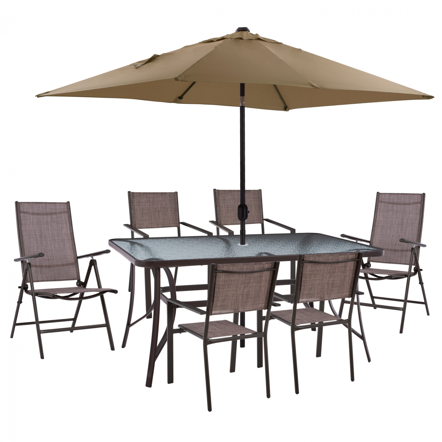 ΣΕΤ ΤΡΑΠΕΖΑΡΙΑ ΤΡΑΠΕΖΙ ΜΕ ΟΜΠΡΕΛΑ ΜΟΚΑ ΠΟΛΥΘΡΟΝΕΣ 7ΘΕΣΕΩΝ TEXTILINE ΚΑΦΕ HM11493 1