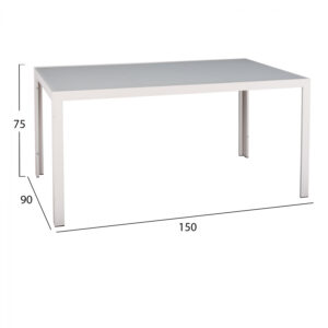 ΣΕΤ ΤΡΑΠΕΖΑΡΙΑΣ 7 ΤΜΧ ΛΕΥΚΟ ΠΑΓΟΥ ΤΡΑΠΕΖΙ 150X90 ΚΑΙ ΠΟΛΥΘΡΟΝΑ TEXTLINE HM11523.03 1