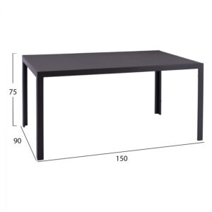 ΣΕΤ ΤΡΑΠΕΖΑΡΙΑΣ 7 ΤΜΧ ΤΡΑΠΕΖΙ ΓΚΡΙ 150X90 ΚΑΙ ΠΟΛΥΘΡΟΝΑ TEXTLINE ΓΚΡΙ HM11522.01 1